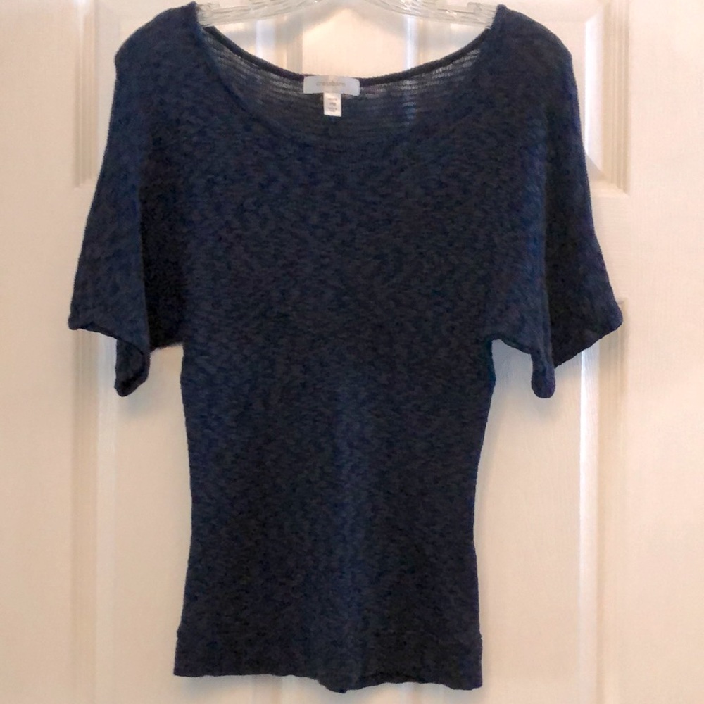 Dressbarn short sleeve navy blue/black sweater